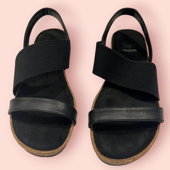 Impo brand Alana Flat Black Sandals NIB - size 10 - Picture 2 of 4